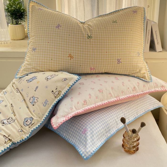 91家纺网 家纺一手货源 找家纺 浮光家居 2026新款全棉贝壳边纯棉单枕套系列2 布歌紫