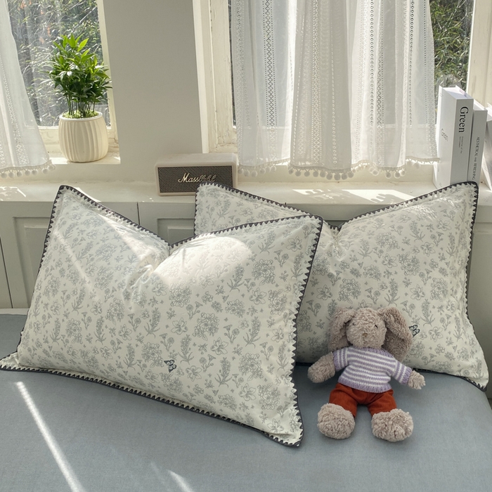 浮光家居 2026新款全棉贝壳边纯棉单枕套系列2 蝶恋花