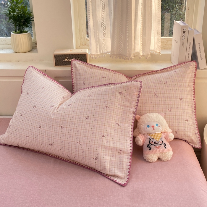 浮光家居 2026新款全棉贝壳边纯棉单枕套系列2 星慕