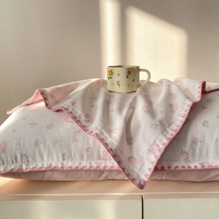 91家纺网 家纺一手货源 找家纺 浮光家居 2026新款全棉贝壳边纯棉单枕套系列2 寻微