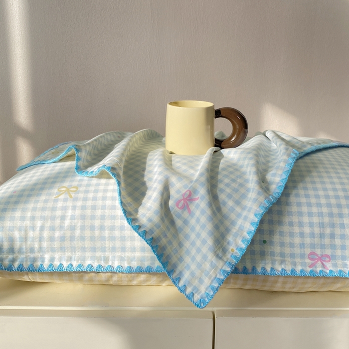 91家纺网 家纺一手货源 找家纺 浮光家居 2026新款全棉贝壳边纯棉单枕套系列2 夏日恋格兰