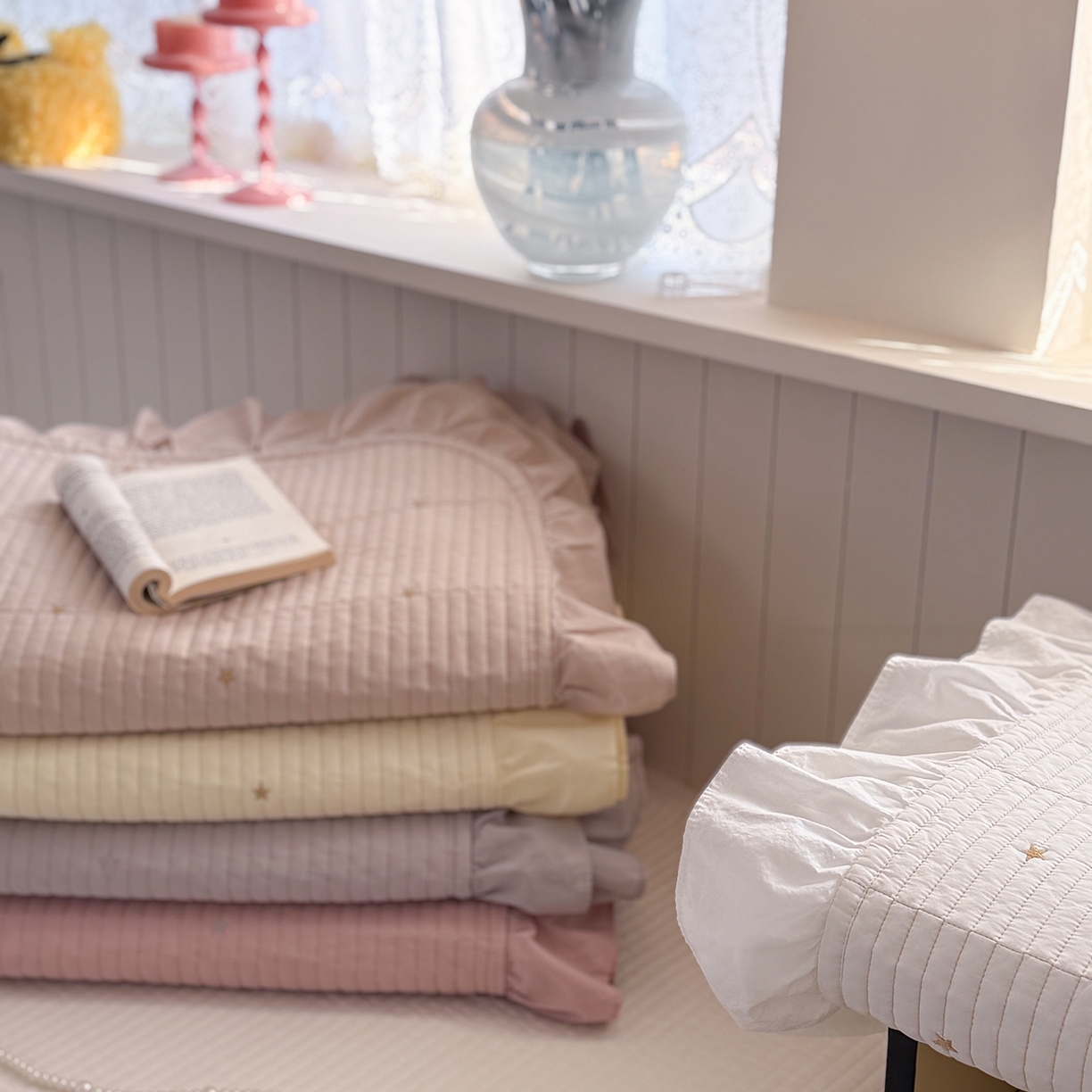 91家纺网 家纺一手货源 找家纺 诗黛尔 2026春夏新款星空间双面60支水洗全棉床盖三件套/四件套 组合