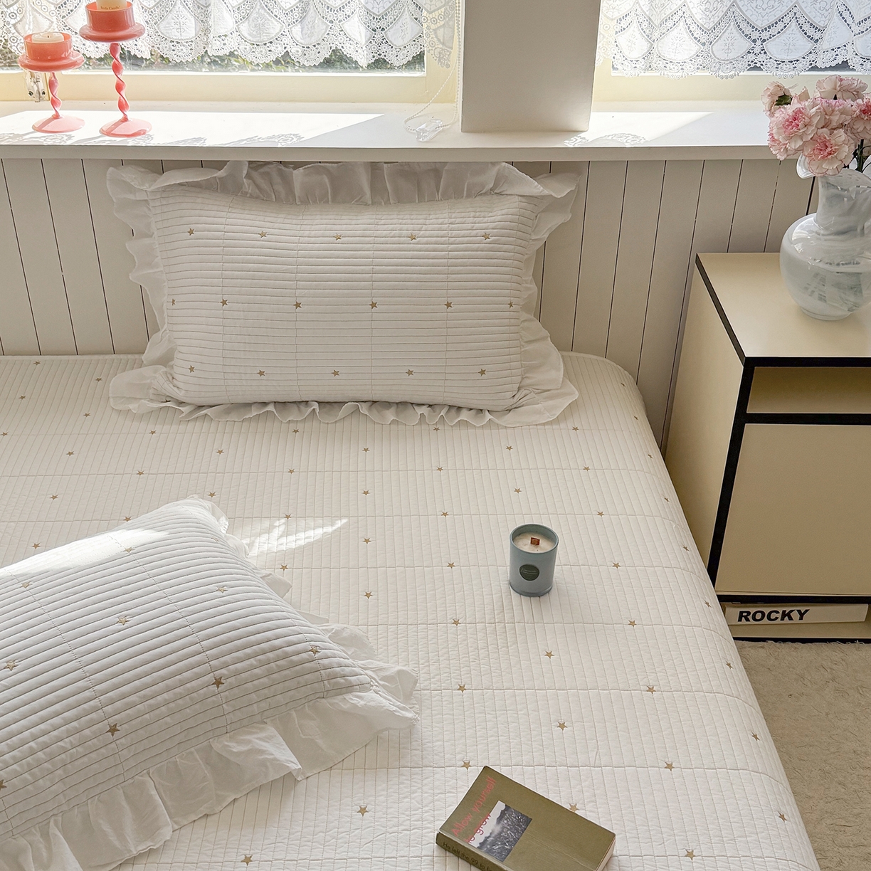 91家纺网 家纺一手货源 找家纺 （总）诗黛尔 2026春夏新款星空间双面60支水洗全棉床盖三件套/四件套