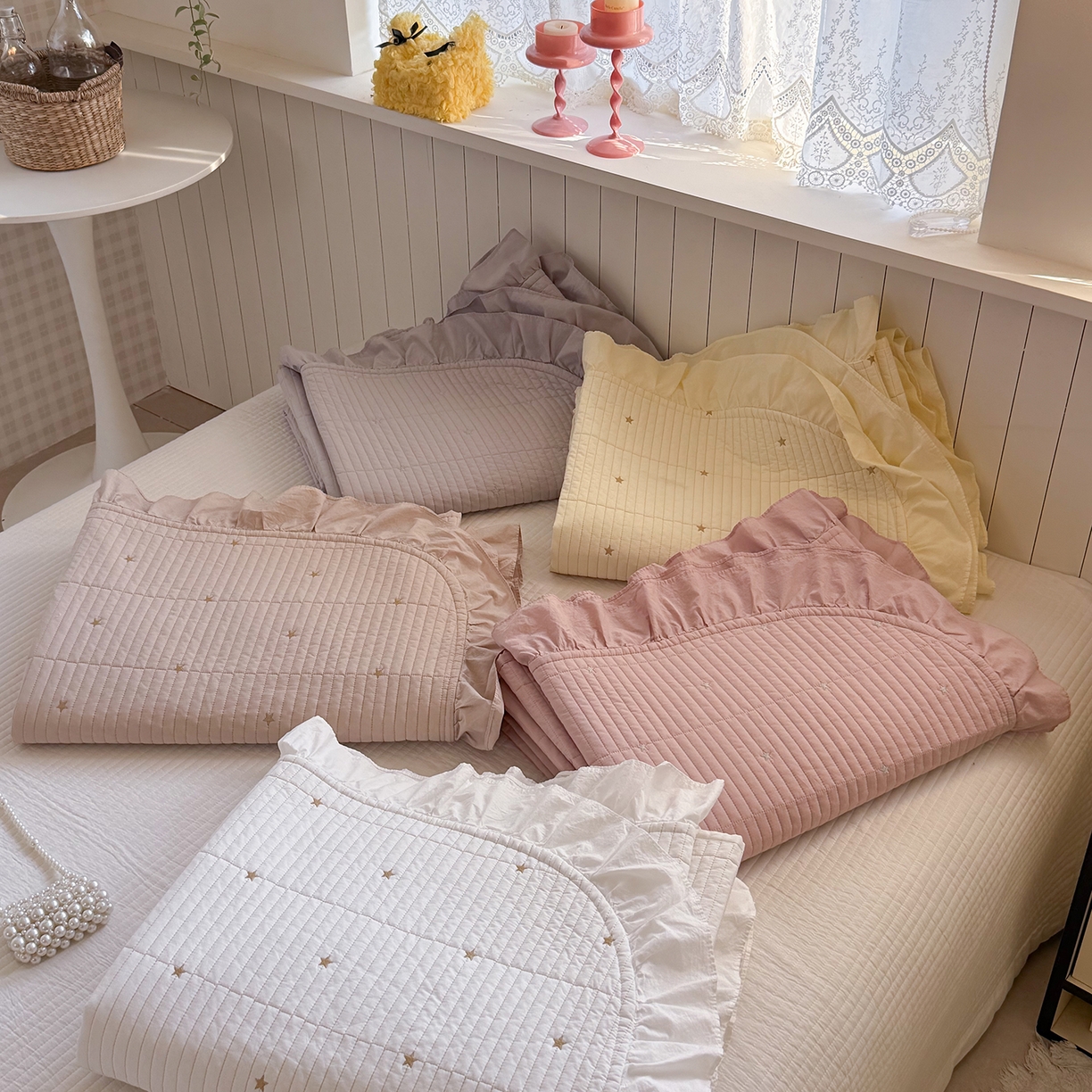 91家纺网 家纺一手货源 找家纺 （总）诗黛尔 2026春夏新款星空间双面60支水洗全棉床盖三件套/四件套