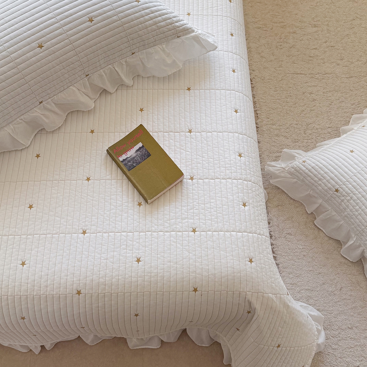 91家纺网 家纺一手货源 找家纺 （总）诗黛尔 2026春夏新款星空间双面60支水洗全棉床盖三件套/四件套