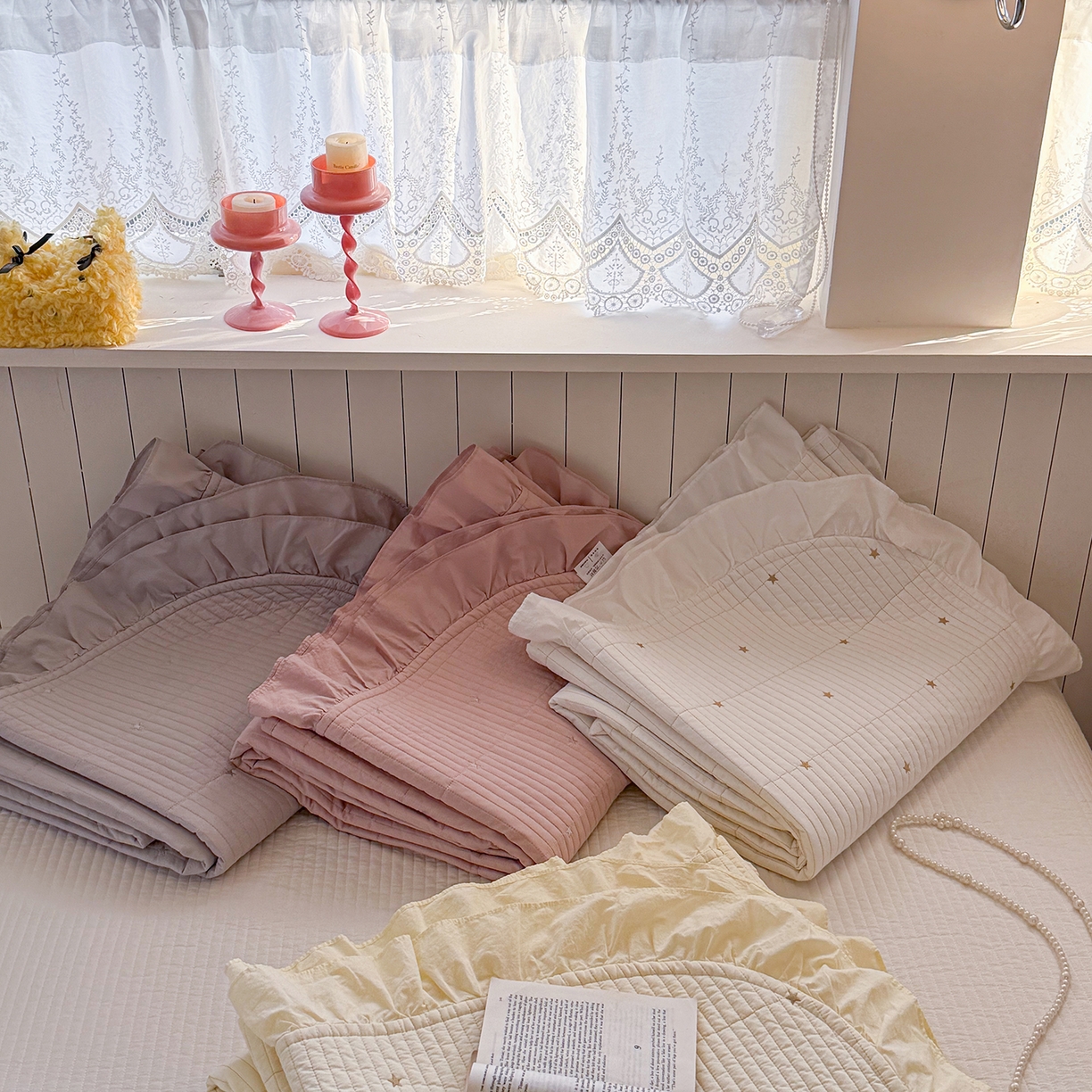 91家纺网 家纺一手货源 找家纺 诗黛尔 2026春夏新款星空间双面60支水洗全棉床盖三件套/四件套 组合