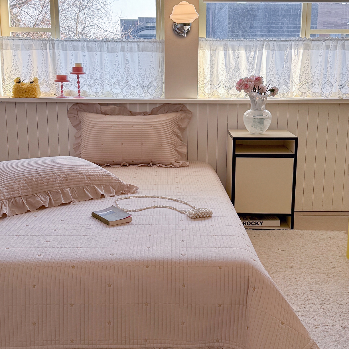 91家纺网 家纺一手货源 找家纺 诗黛尔 2026春夏新款星空间双面60支水洗全棉床盖三件套/四件套 星空间-浅咖