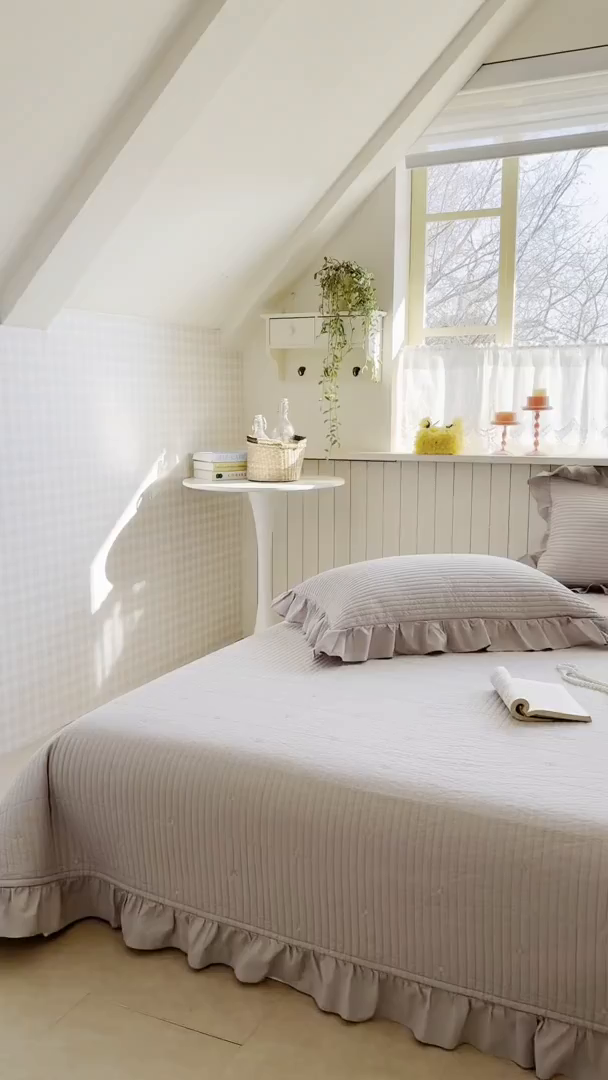 91家纺网 家纺一手货源 找家纺 诗黛尔 2026春夏新款星空间双面60支水洗全棉床盖三件套/四件套 星空间-浅紫