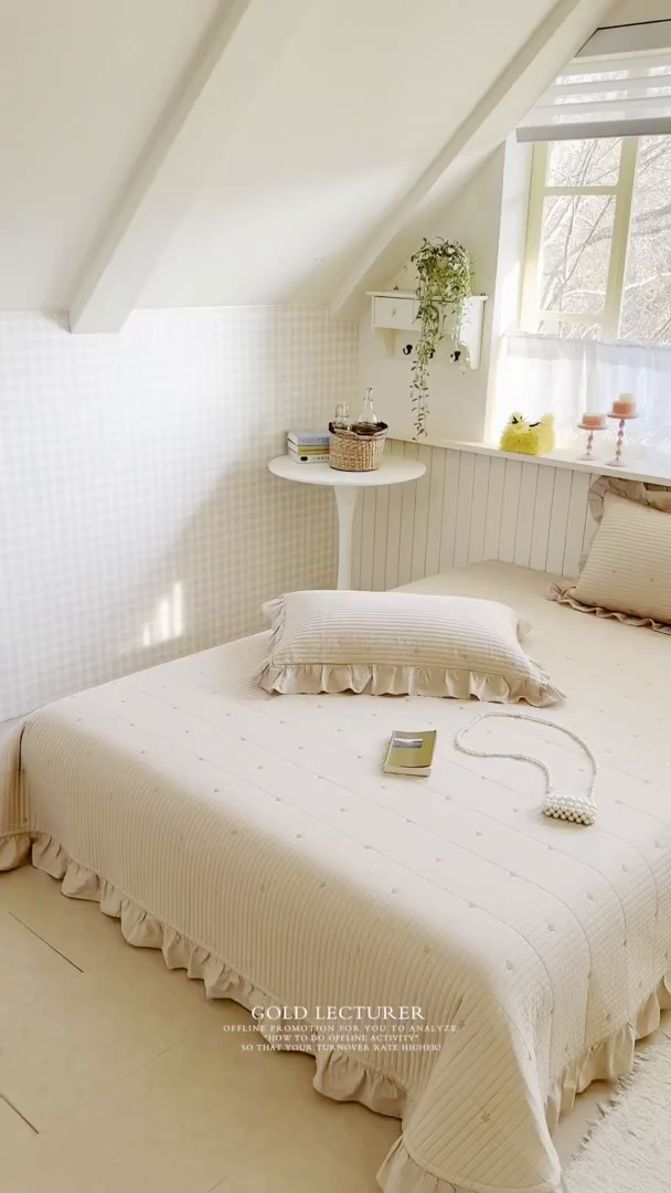 91家纺网 家纺一手货源 找家纺 诗黛尔 2026春夏新款星空间双面60支水洗全棉床盖三件套/四件套 星空间-浅咖