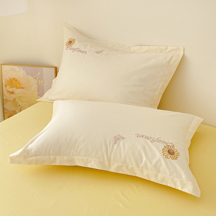 91家纺网 家纺一手货源 找家纺 （总）金绣美居 2026新款全棉纯棉大版贴布绣四件套-向日葵