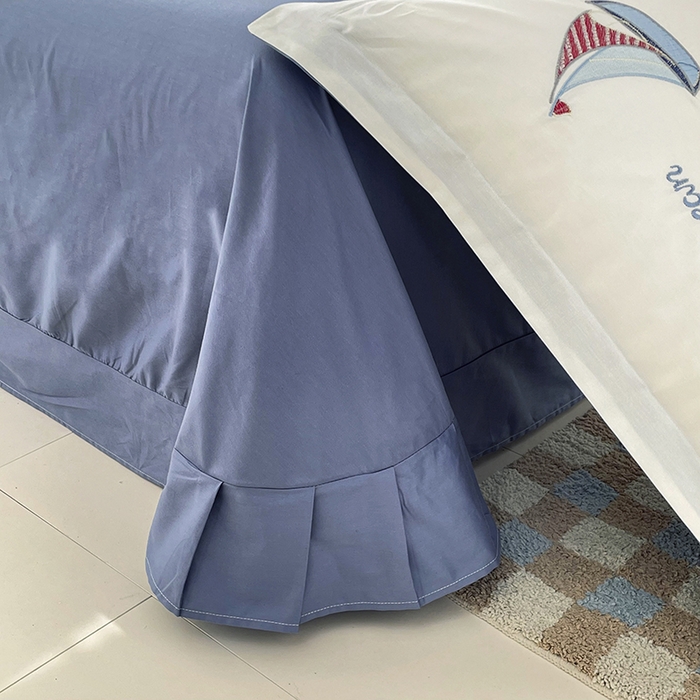 91家纺网 家纺一手货源 找家纺 （总）金绣美居 2026新款全棉纯棉大版贴布绣四件套-帆船