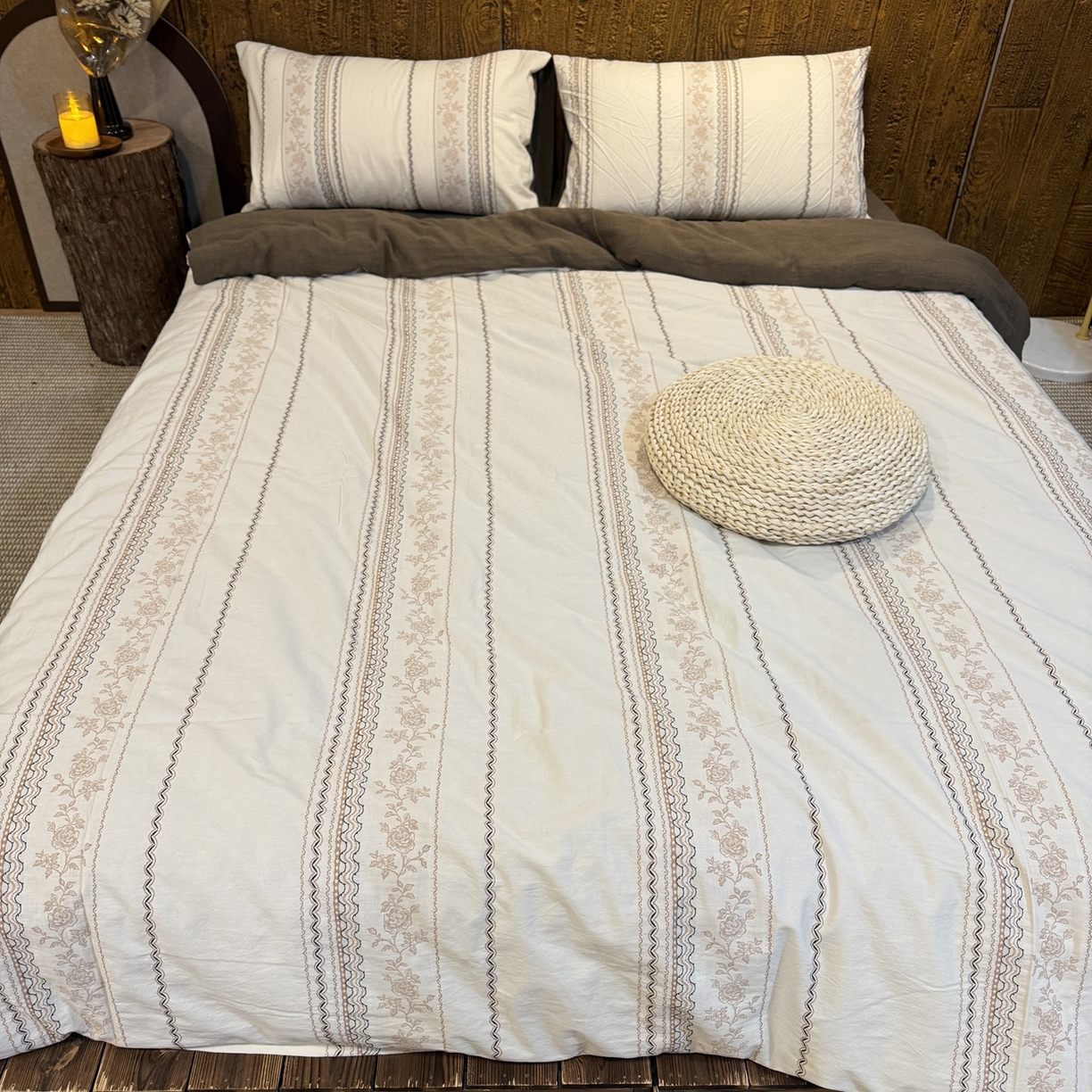 91家纺网 家纺一手货源 找家纺 （总）仰望棉麻双层纱供应链 2026新款全棉纯棉色织提花四件套-爱琴海