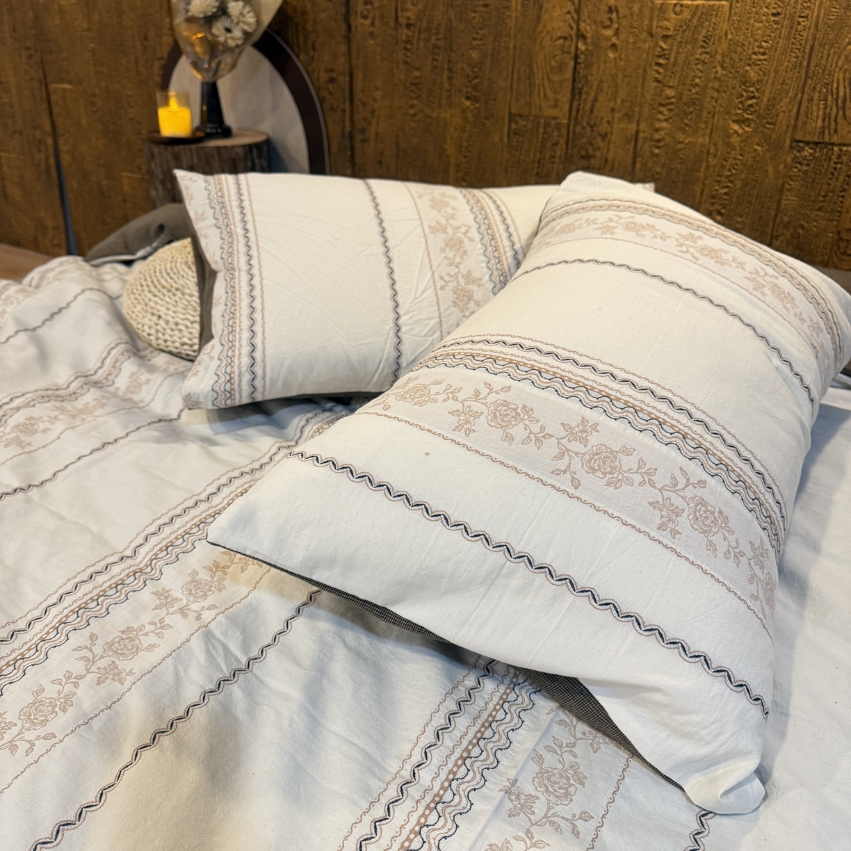 91家纺网 家纺一手货源 找家纺 （总）仰望棉麻双层纱供应链 2026新款全棉纯棉色织提花四件套-爱琴海