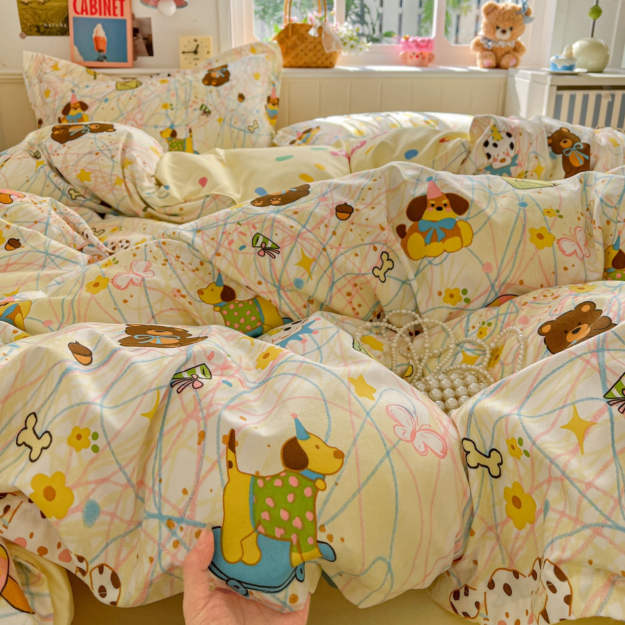 91家纺网 家纺一手货源 找家纺 （总）花伞家居 2026直播网销斜纹加厚磨毛印花植物羊绒四件套（更多花型见二链接）