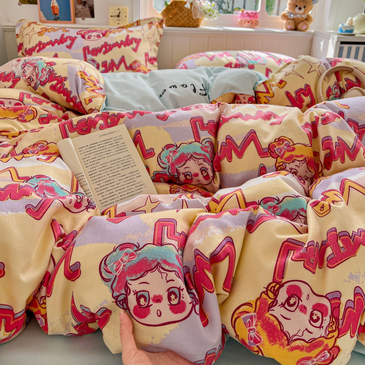 91家纺网 家纺一手货源 找家纺 （总）花伞家居 2026直播网销斜纹加厚磨毛印花植物羊绒四件套（更多花型见二链接）