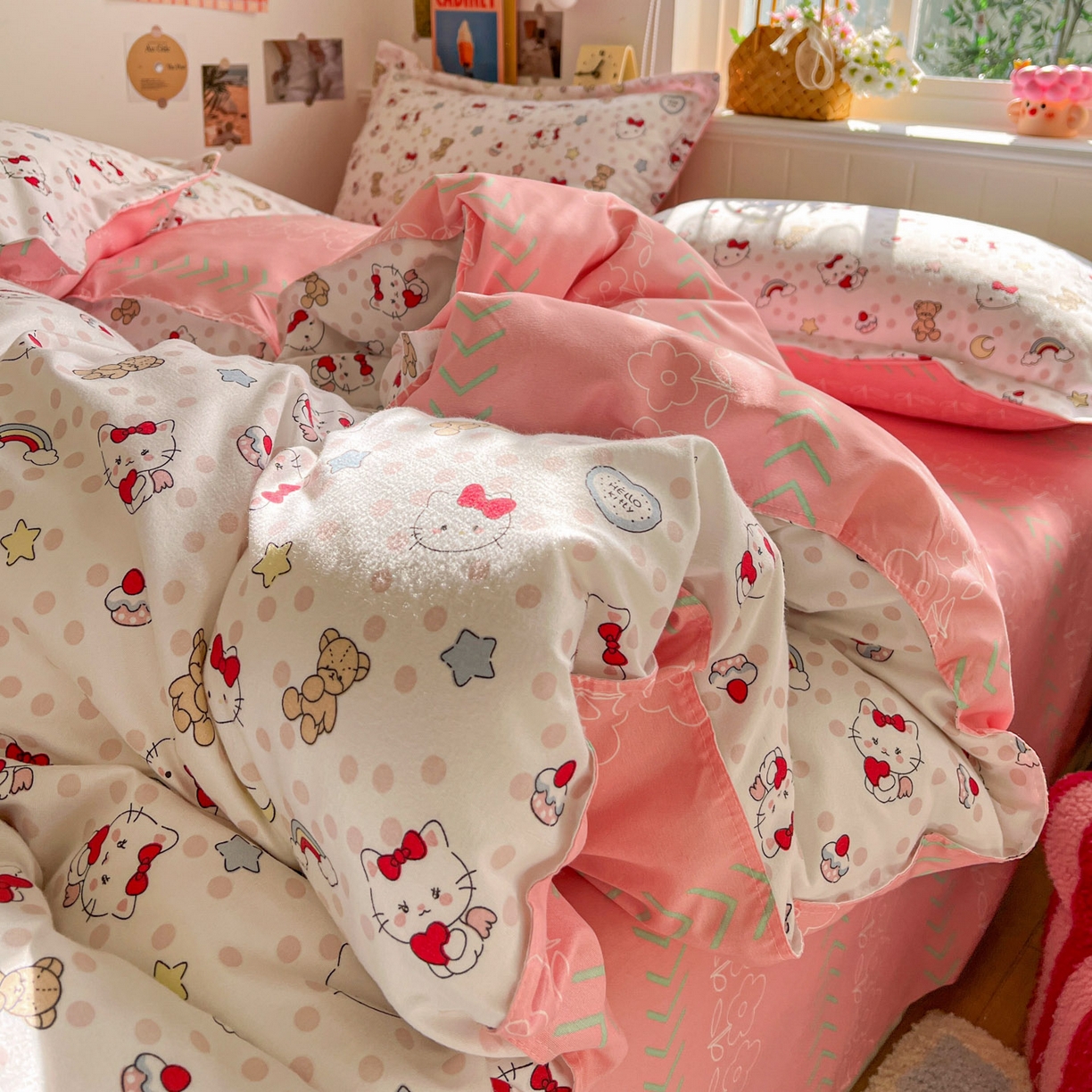 91家纺网 家纺一手货源 找家纺 花伞家居 2026直播网销斜纹加厚磨毛印花植物羊绒四件套（更多花型见二链接）奶团子