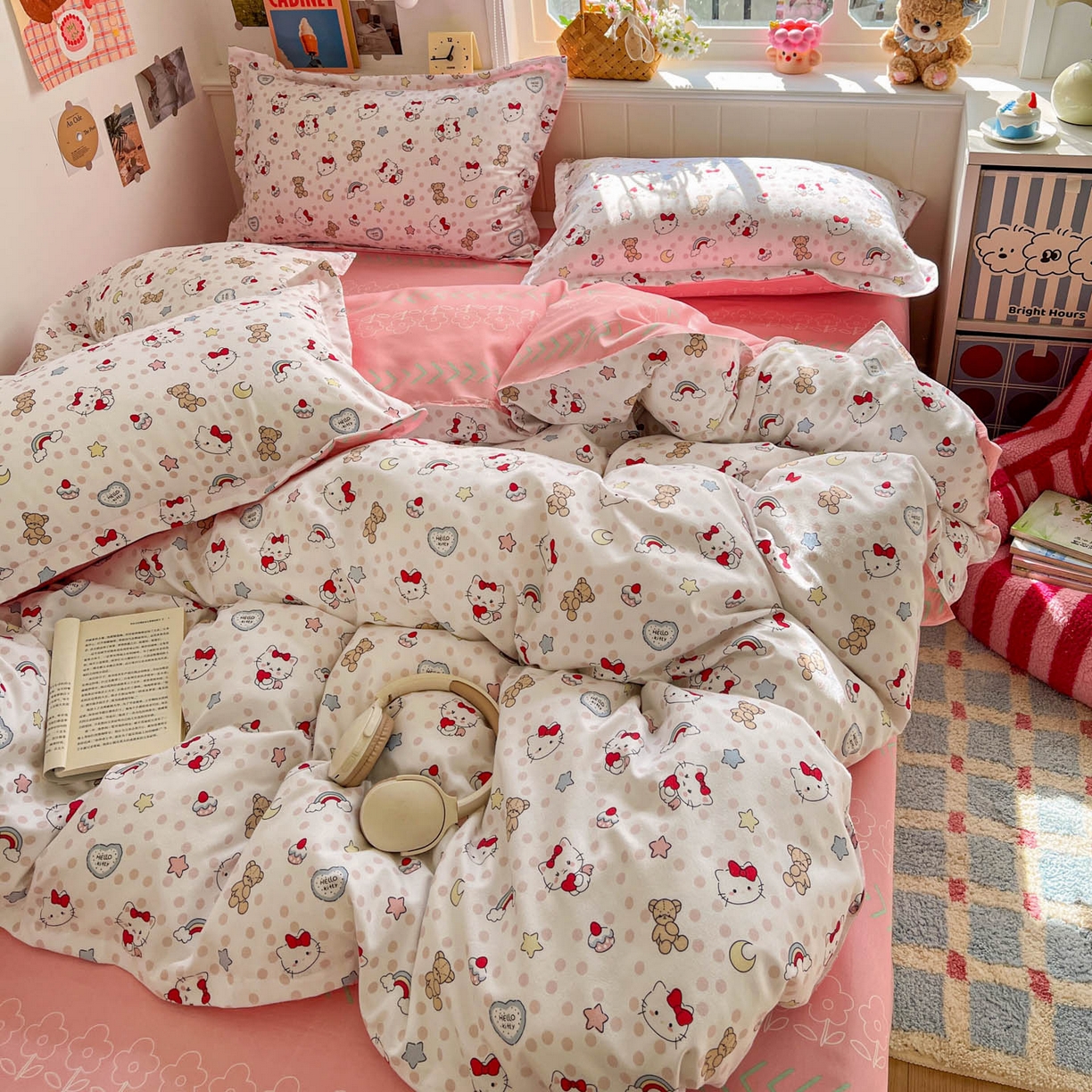 91家纺网 家纺一手货源 找家纺 花伞家居 2026直播网销斜纹加厚磨毛印花植物羊绒四件套（更多花型见二链接）奶团子