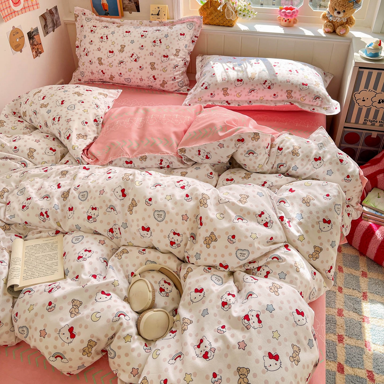 91家纺网 家纺一手货源 找家纺 花伞家居 2026直播网销斜纹加厚磨毛印花植物羊绒四件套（更多花型见二链接）奶团子