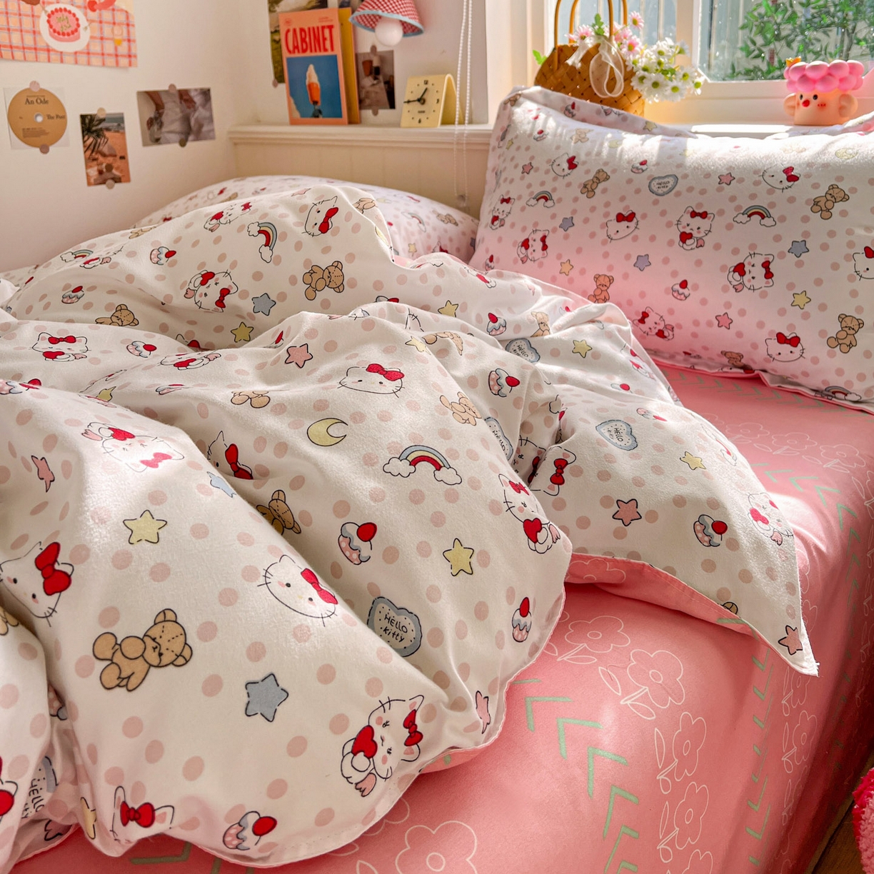 91家纺网 家纺一手货源 找家纺 花伞家居 2026直播网销斜纹加厚磨毛印花植物羊绒四件套（更多花型见二链接）奶团子