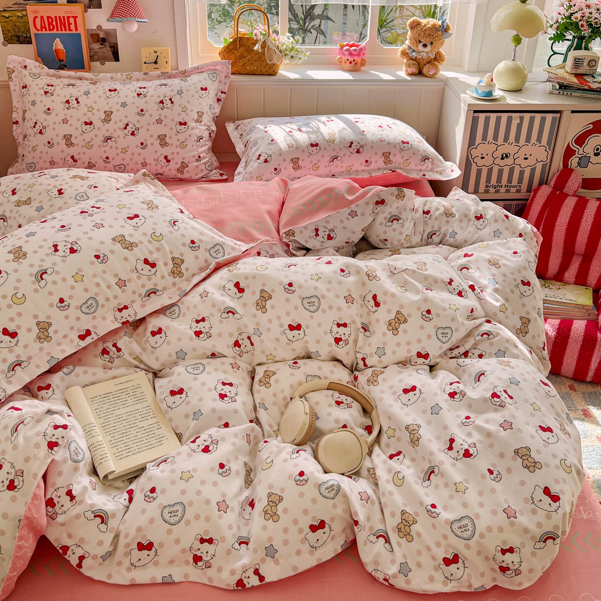 91家纺网 家纺一手货源 找家纺 花伞家居 2026直播网销斜纹加厚磨毛印花植物羊绒四件套（更多花型见二链接）奶团子