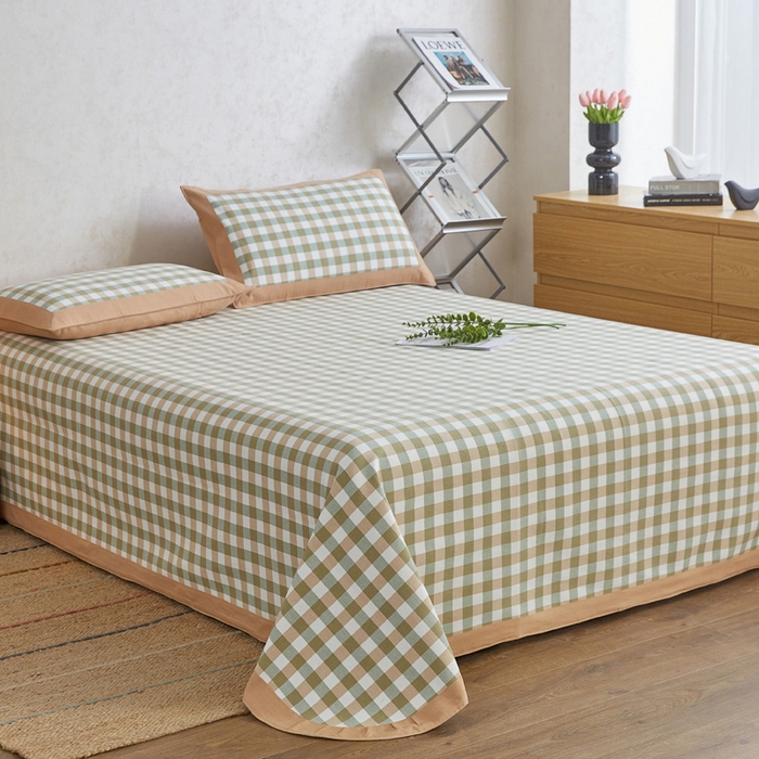 91家纺网 家纺一手货源 找家纺 （总）首爱 2025新款全棉加厚宽边老粗布凉席三件套