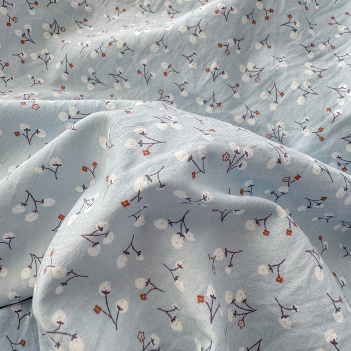 91家纺网 家纺一手货源 找家纺 梦纤绒 2026新款A类仿棉古法水洗棉法式全棉花边四件套 小幸运-蓝