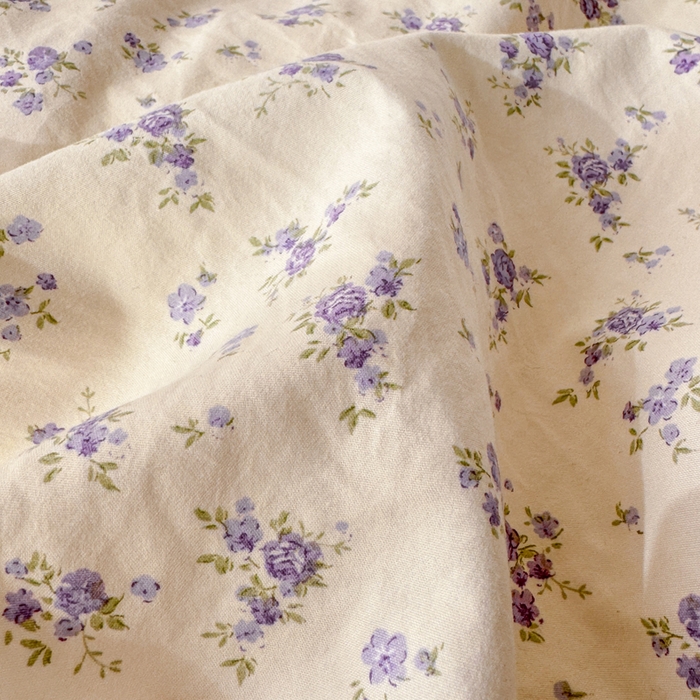 91家纺网 家纺一手货源 找家纺 梦纤绒 2026新款A类仿棉古法水洗棉法式全棉花边四件套 花田兔