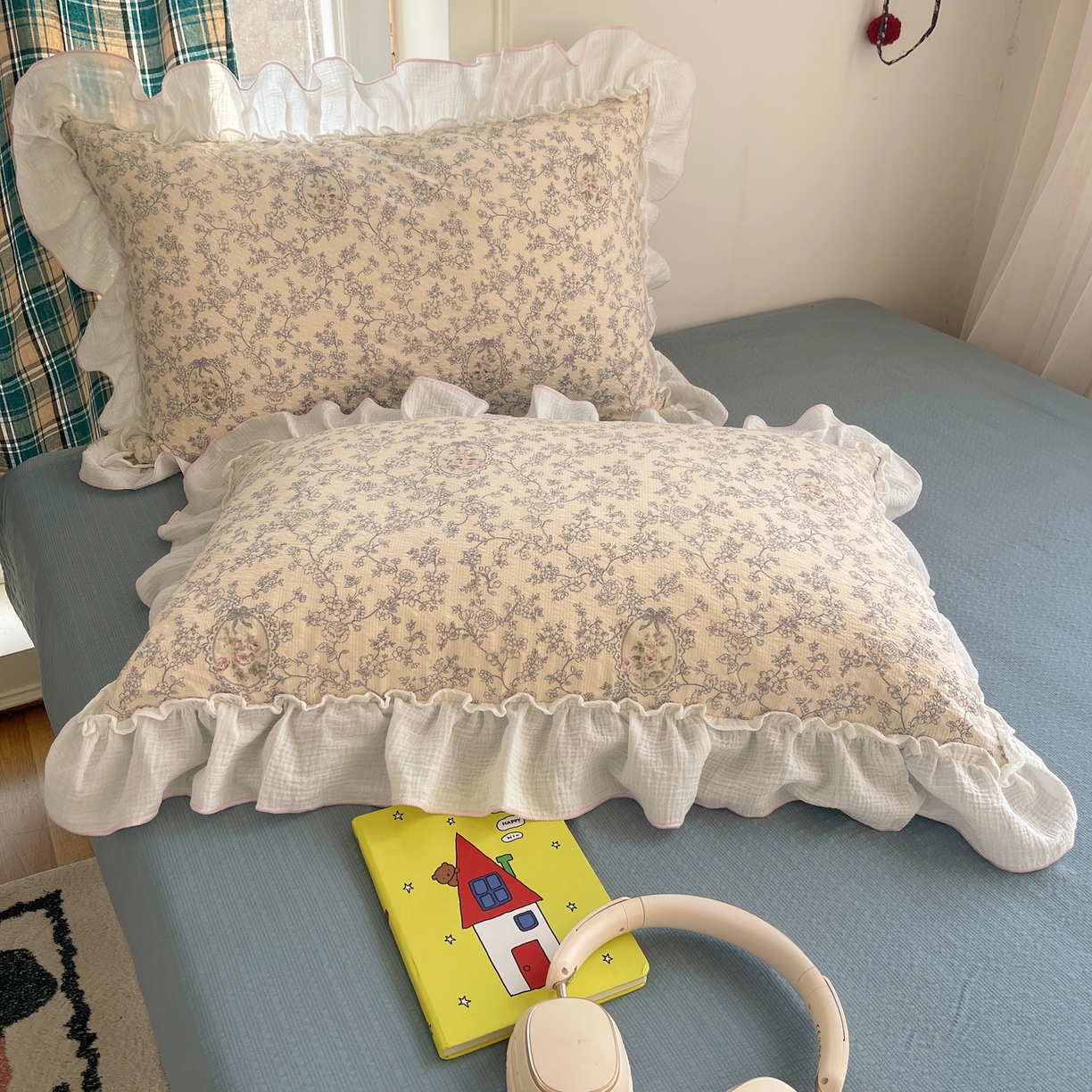 91家纺网 家纺一手货源 找家纺 （总）繁花家居 2026新款韩系花边小碎花泡芙棉云感邹邹纱费尔岛风四件套