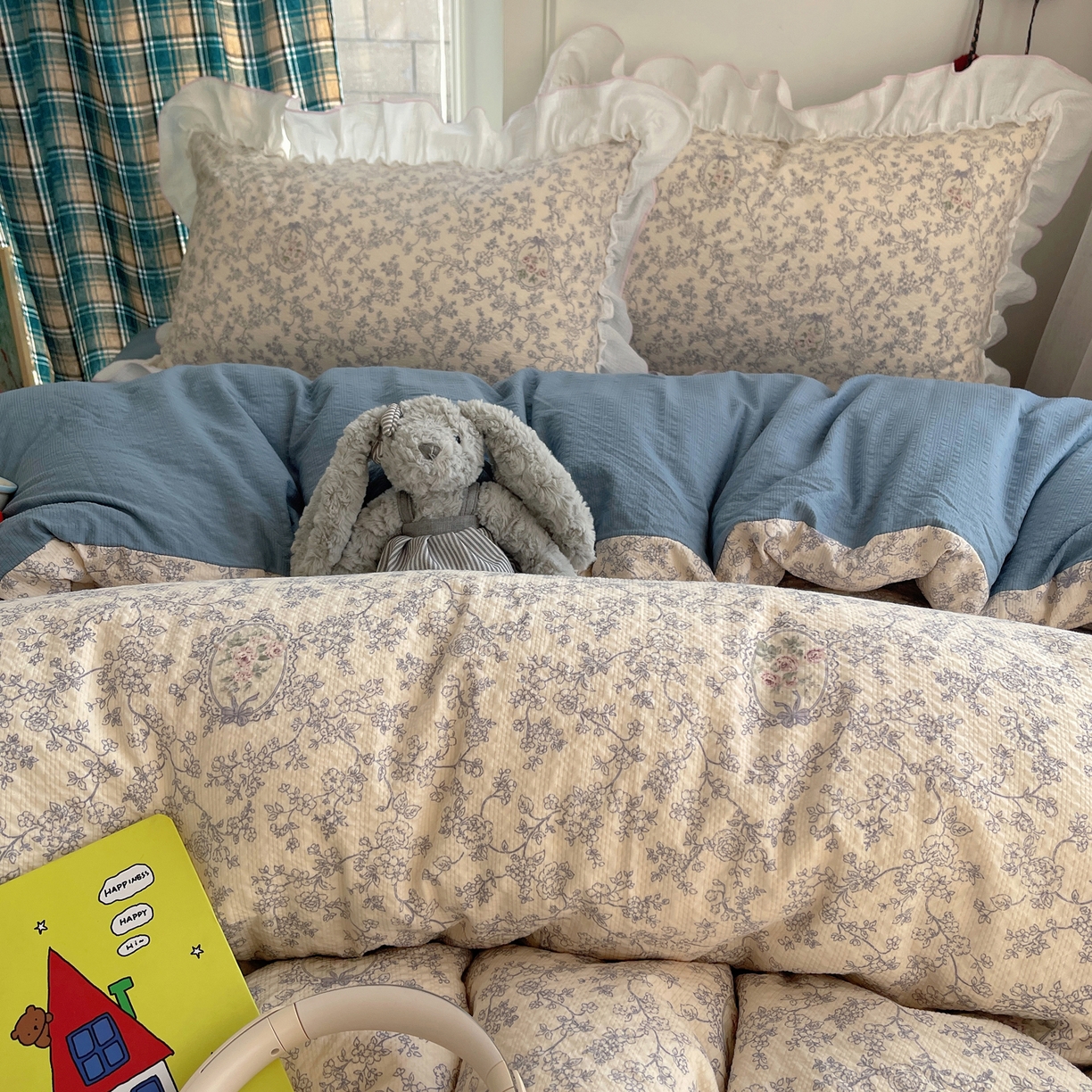 91家纺网 家纺一手货源 找家纺 （总）繁花家居 2026新款韩系花边小碎花泡芙棉云感邹邹纱费尔岛风四件套