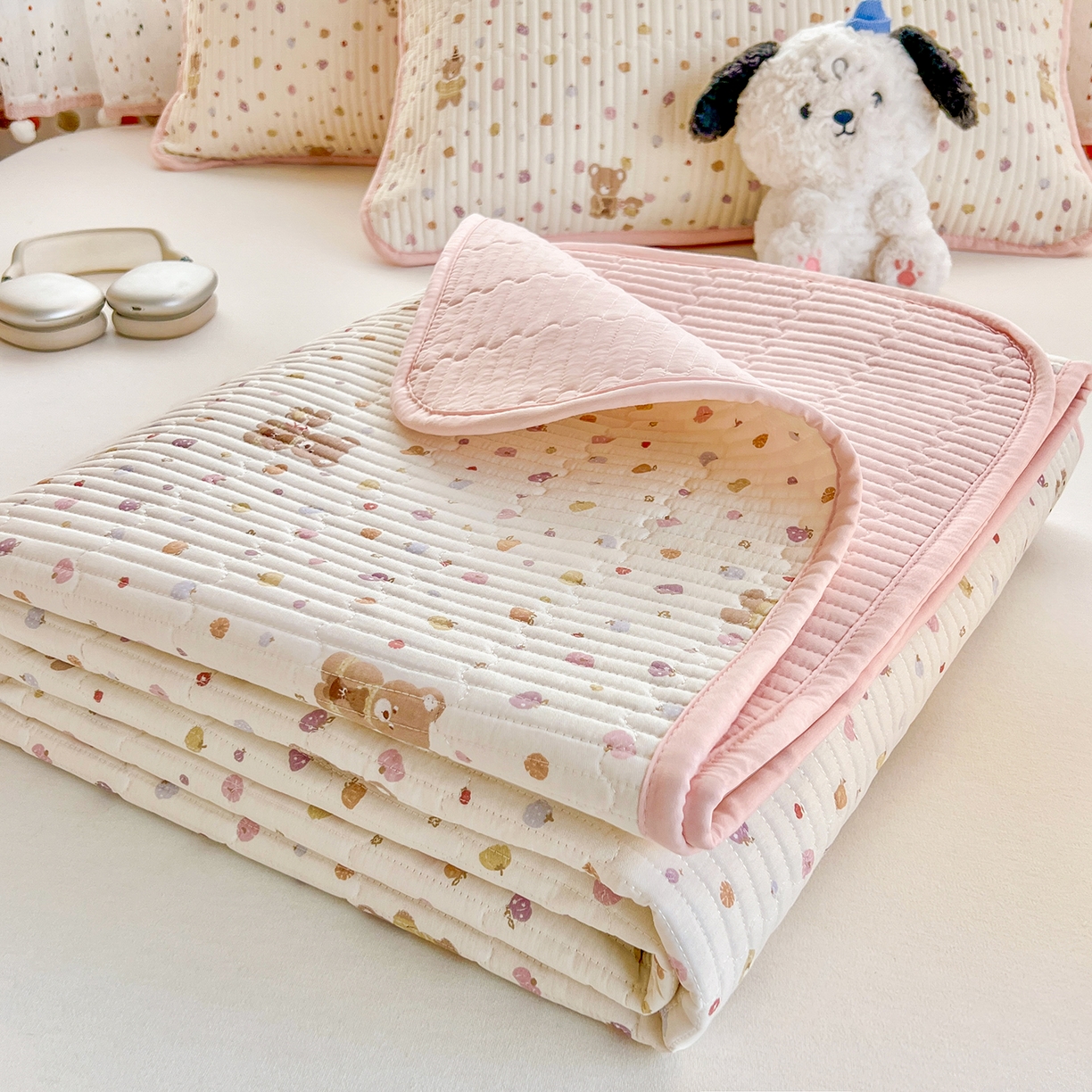 91家纺网 家纺一手货源 找家纺 （总）X猫先生 2026新款全棉床盖小清新夹棉床单炕盖四季跑量款