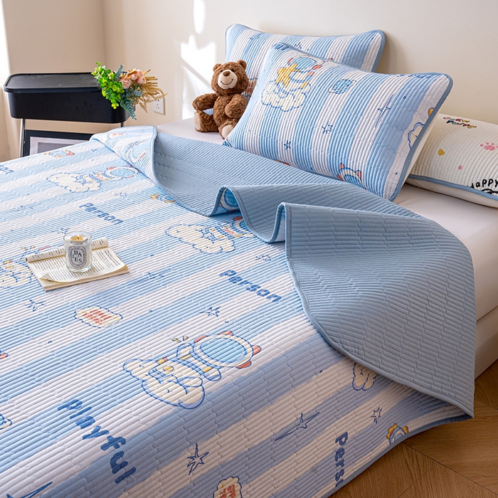 91家纺网 家纺一手货源 找家纺 （总）X猫先生 2026新款全棉床盖小清新夹棉床单炕盖四季跑量款