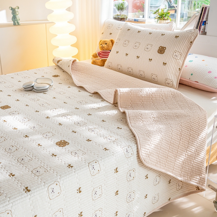 91家纺网 家纺一手货源 找家纺 （总）X猫先生 2026新款全棉床盖小清新夹棉床单炕盖四季跑量款