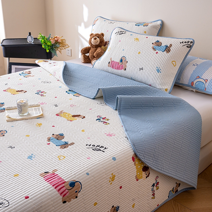 91家纺网 家纺一手货源 找家纺 （总）X猫先生 2026新款全棉床盖小清新夹棉床单炕盖四季跑量款