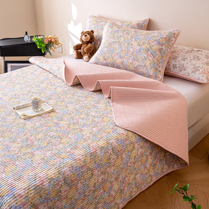 91家纺网 家纺一手货源 找家纺 （总）X猫先生 2026新款全棉床盖小清新夹棉床单炕盖四季跑量款