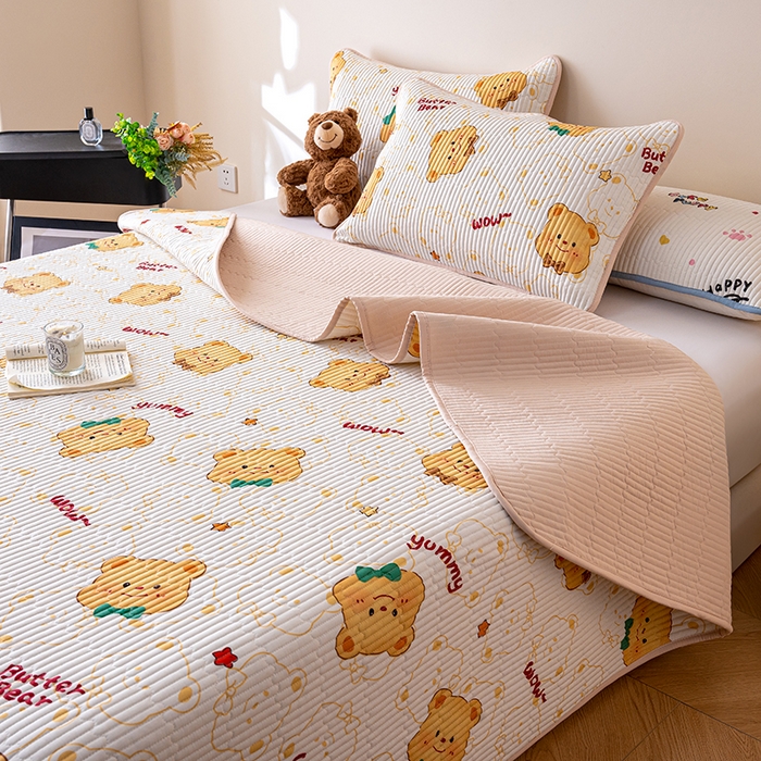 91家纺网 家纺一手货源 找家纺 （总）X猫先生 2026新款全棉床盖小清新夹棉床单炕盖四季跑量款