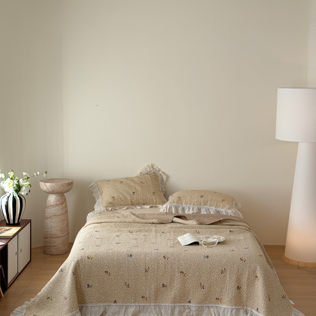 91家纺网 家纺一手货源 找家纺 （总）床盖工厂店 2025新款法式双面全面填充棉花床盖三件套