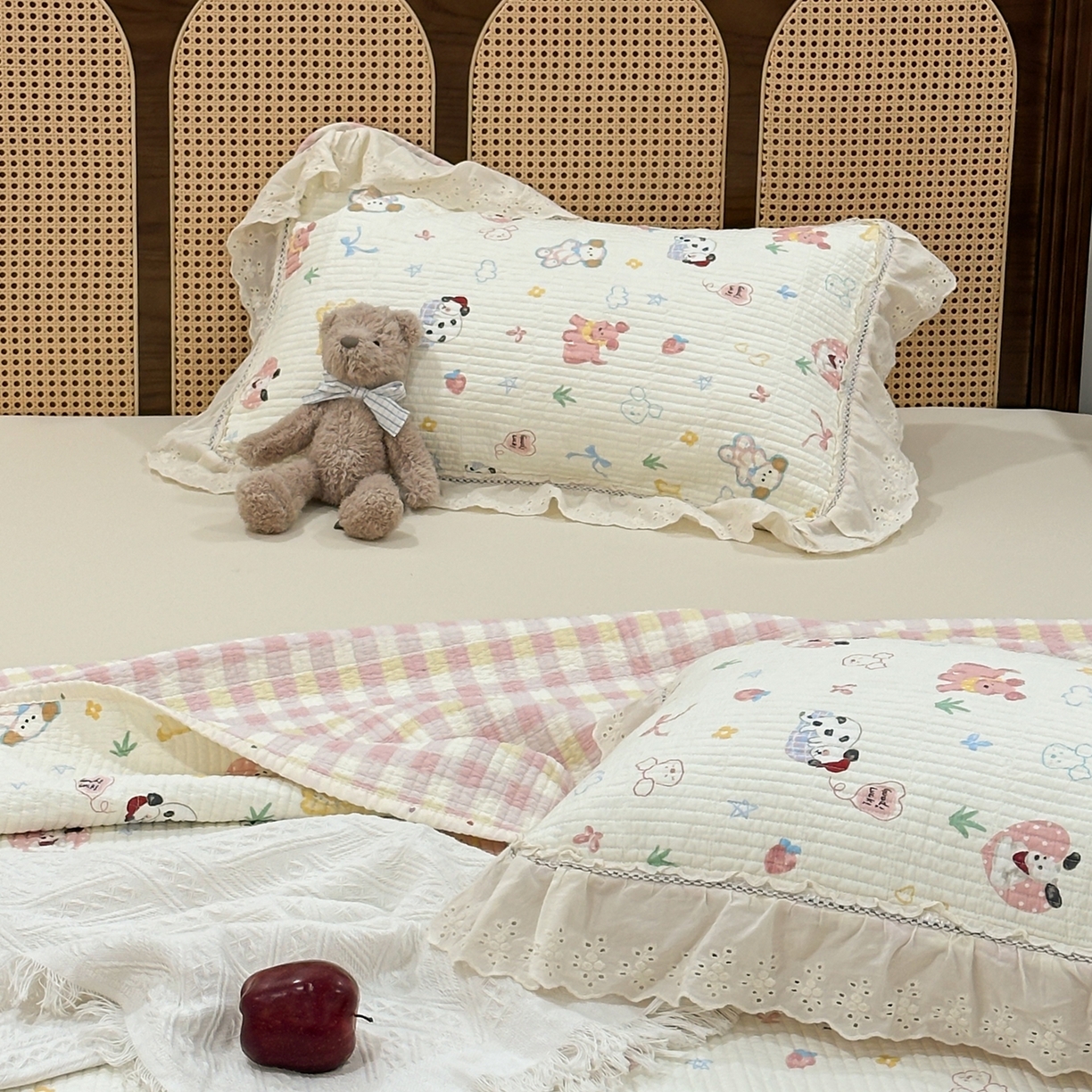 91家纺网 家纺一手货源 找家纺 （总）床盖工厂店 2025新款法式双面全面填充棉花床盖三件套