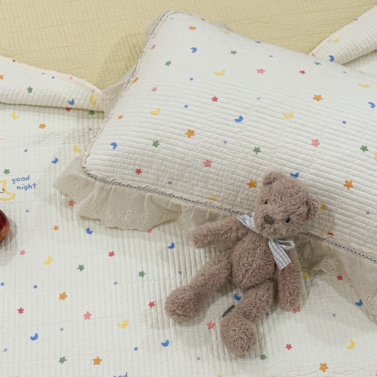 91家纺网 家纺一手货源 找家纺 床盖工厂店 2025新款法式双面全面填充棉花床盖三件套 繁星