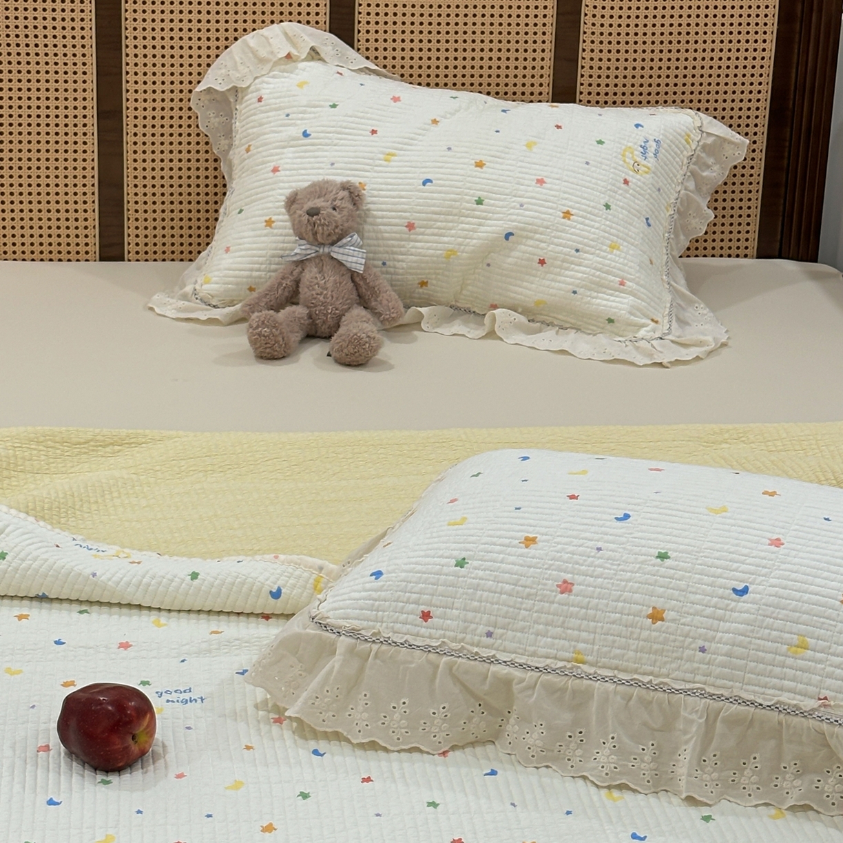 91家纺网 家纺一手货源 找家纺 床盖工厂店 2025新款法式双面全面填充棉花床盖三件套 繁星