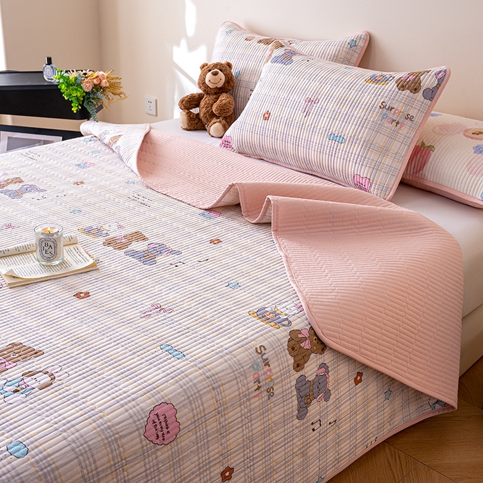 91家纺网 家纺一手货源 找家纺 （总）X猫先生 2026新款全棉床盖小清新夹棉床单炕盖四季跑量款