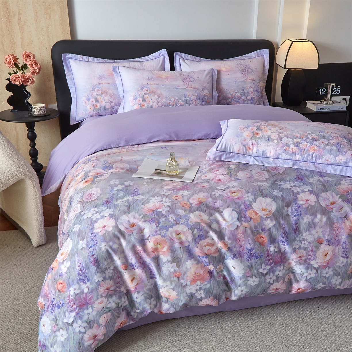 91家纺网 家纺一手货源 找家纺 （总）曼秀琳 2026新款铂金棉数码印花四件套(全棉133*76) 可提供买家秀图片