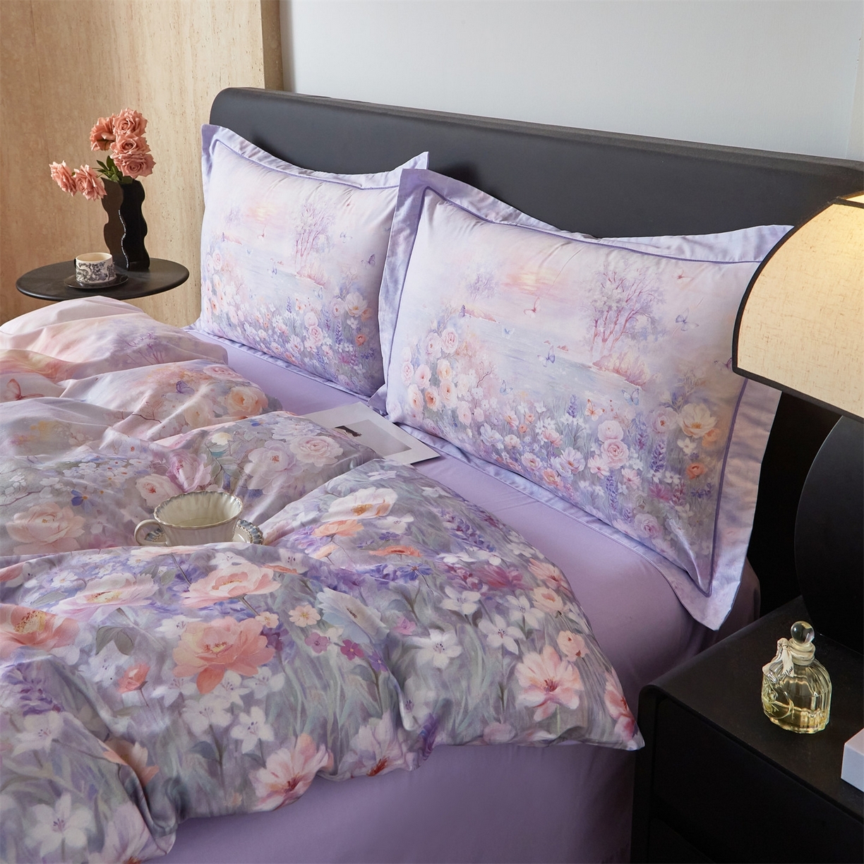 91家纺网 家纺一手货源 找家纺 （总）曼秀琳 2026新款铂金棉数码印花四件套(全棉133*76) 可提供买家秀图片