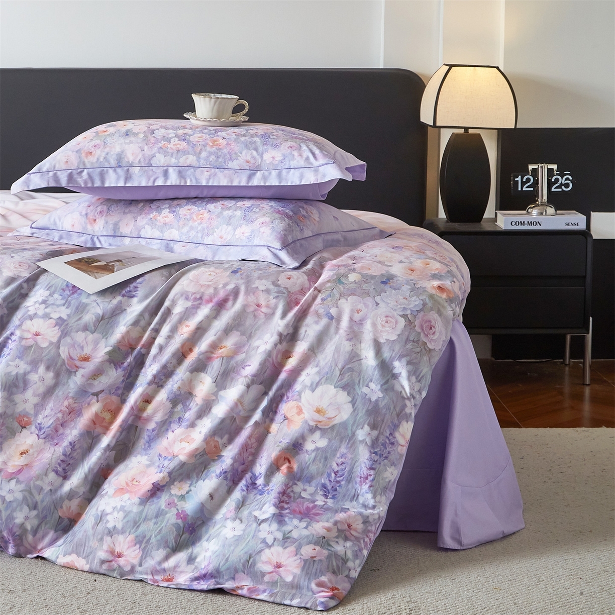 91家纺网 家纺一手货源 找家纺 （总）曼秀琳 2026新款铂金棉数码印花四件套(全棉133*76) 可提供买家秀图片