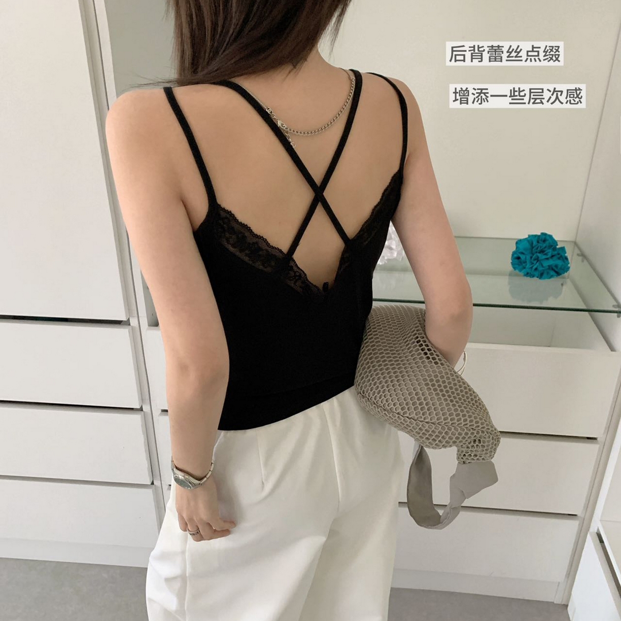 91家纺网 家纺一手货源 找家纺 （总）妍景家居生活馆 2026新款M17-后背蕾丝吊带