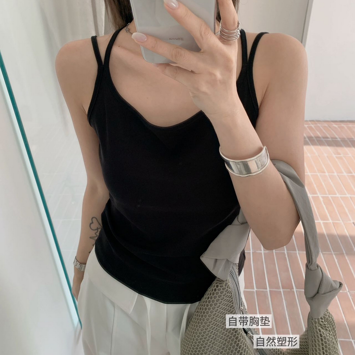 91家纺网 家纺一手货源 找家纺 妍景家居生活馆 2026新款M17-后背蕾丝吊带 黑色