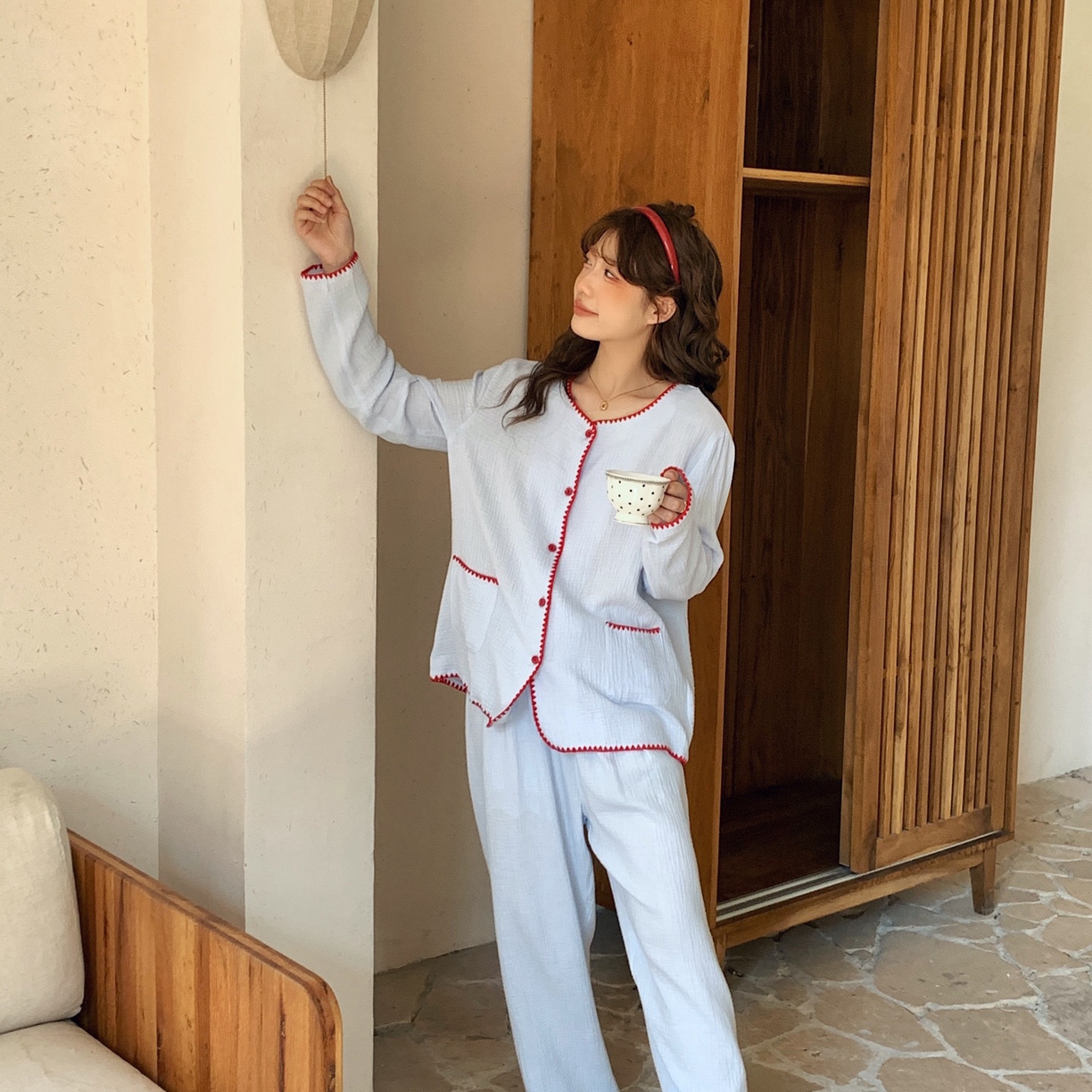 91家纺网 家纺一手货源 找家纺 （总）妍景家居生活馆 2026新款韩系纱布小香风套装