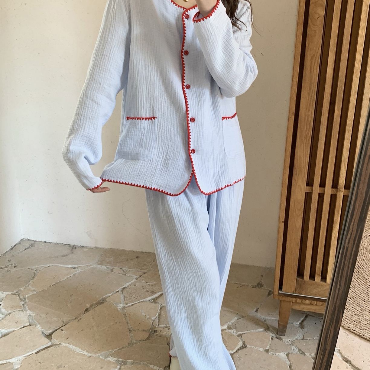 91家纺网 家纺一手货源 找家纺 （总）妍景家居生活馆 2026新款韩系纱布小香风套装