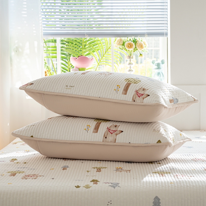 91家纺网 家纺一手货源 找家纺 X猫先生 2026新款全棉床盖小清新夹棉床单炕盖四季跑量款 米格鲁