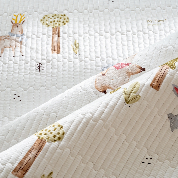 91家纺网 家纺一手货源 找家纺 X猫先生 2026新款全棉床盖小清新夹棉床单炕盖四季跑量款 米格鲁