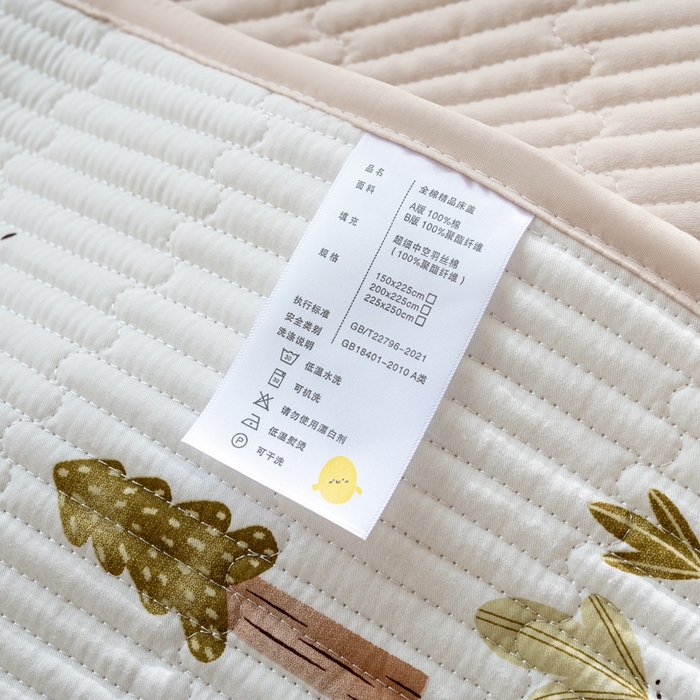 91家纺网 家纺一手货源 找家纺 X猫先生 2026新款全棉床盖小清新夹棉床单炕盖四季跑量款 米格鲁